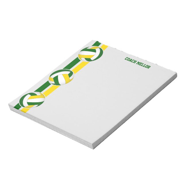 Bloc De Notas personalizado de entrenador de voleibol del equipo (Lado Izquierdo)