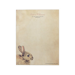 Bloc de notas personalizado de esbozo de conejo vi