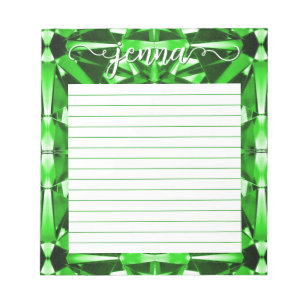 Bloc De Notas Personalizado de Esmeralda Gemstone