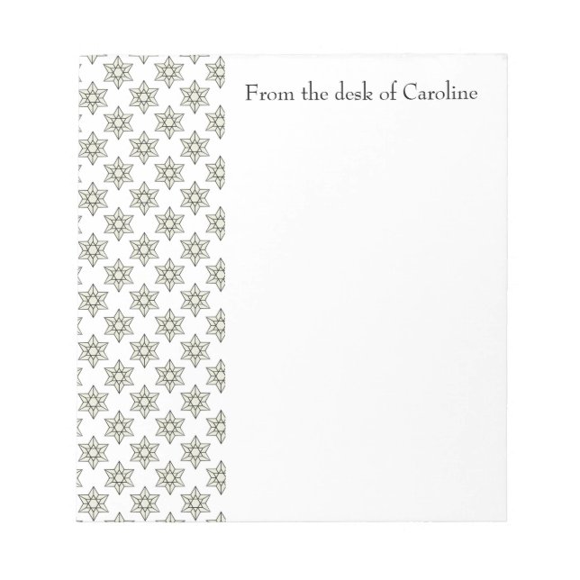 Bloc de notas personalizado de estrellas Art Deco (Frente)