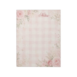 Bloc de notas personalizado de fe floral a cuadros