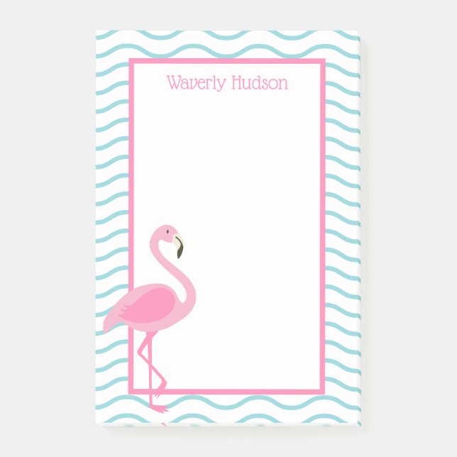 Bloc de notas personalizado de Flamingo rosa (Anverso)