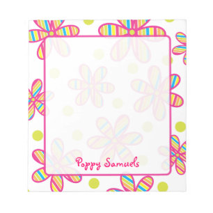 Bloc de notas personalizado de flores de color a r