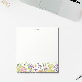 Bloc De Notas Personalizado de flores silvestres de color acuare