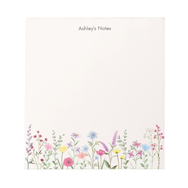 Bloc de notas personalizado de flores silvestres p (Frente)