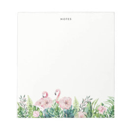 Bloc De Notas Personalizado de Garland Floral Flamingo Rosa Botá