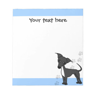 Bloc De Notas Personalizado de Greyhound italiano - Azul Pawprin