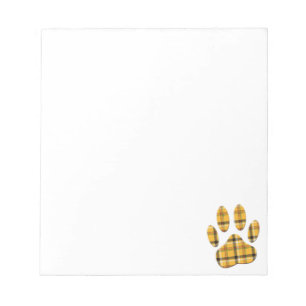 Bloc De Notas Personalizado de impresión Tartan Dog Paw