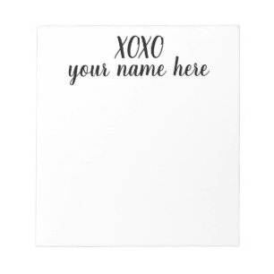 Bloc de notas personalizado de la estación XOXO