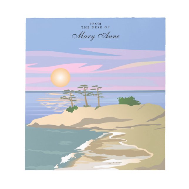 Bloc de notas personalizado de la isla de vacacion (Frente)