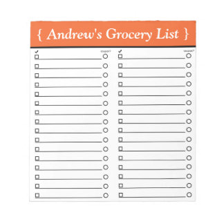 Bloc de notas personalizado de la lista de product