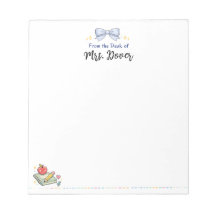 Bloc de notas personalizado de la mesa del profeso