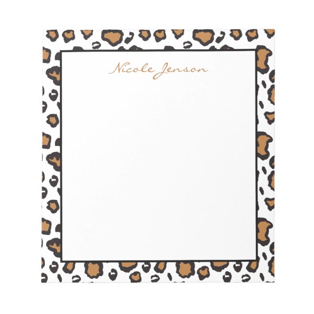 Bloc de notas personalizado de leopardo animal (Frente)