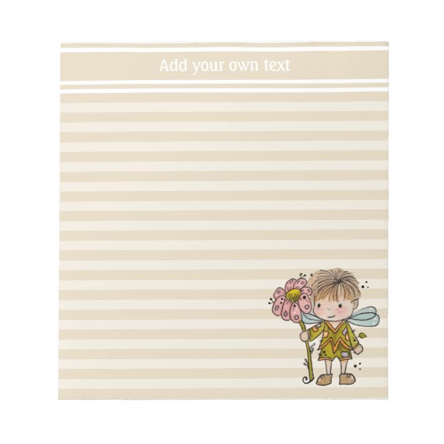 Bloc de notas personalizado de Little Boy Fairy (Frente)