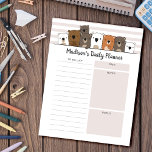Bloc De Notas Personalizado de los osos de corte del planificado<br><div class="desc">Personalice fácilmente este bloc de notas del planificador diario con su nombre y títulos personalizados. El diseño incluye un montón de bonitos osos osos personalizados dibujados a mano.</div>