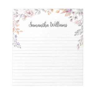 Bloc De Notas personalizado de marco floral de bonito notepad