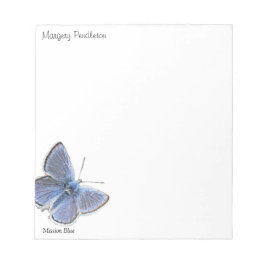 Bloc De Notas Personalizado de mariposa azul de Misión