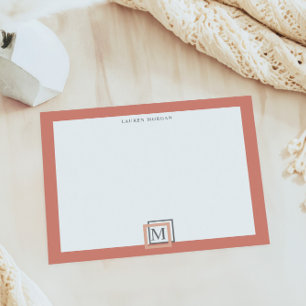 Bloc de notas personalizado de monograma de coral