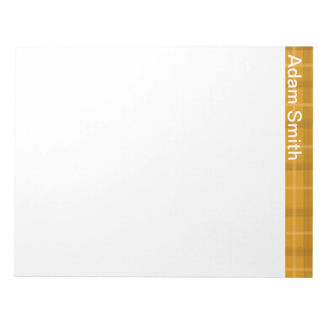 Bloc de notas personalizado de naranja (Frente)