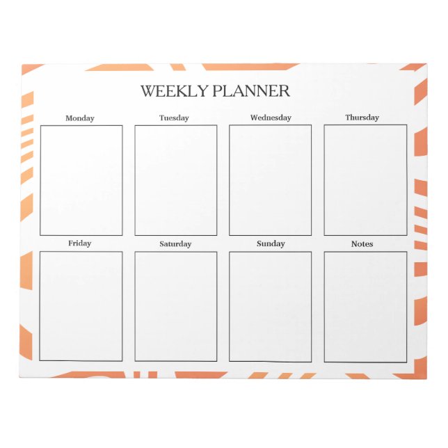 Bloc De Notas Personalizado de naranja Weekly Planner (Frente)