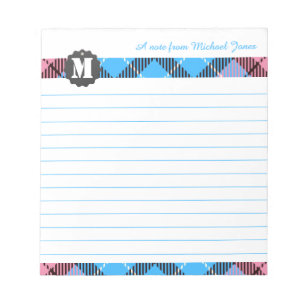 Bloc De Notas Personalizado De Nombre De Guión Elegante Monogram