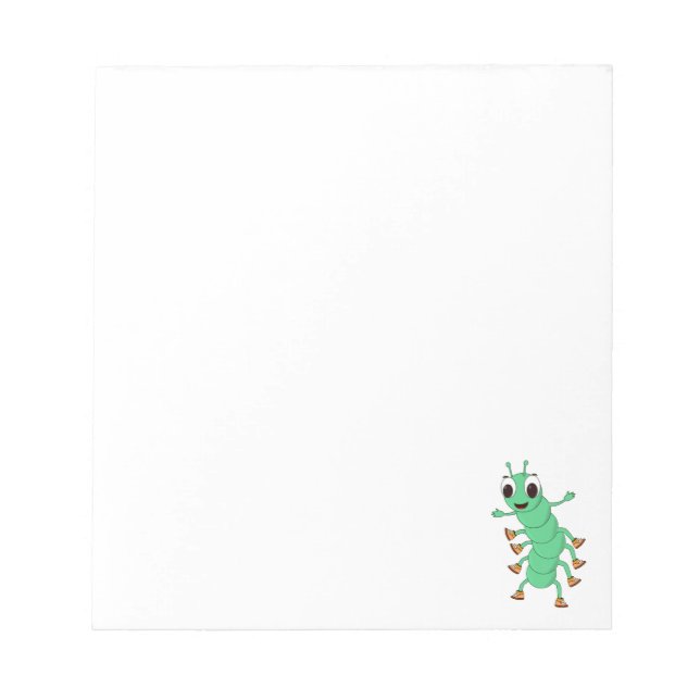 Bloc De Notas Personalizado de oruga verde (Frente)