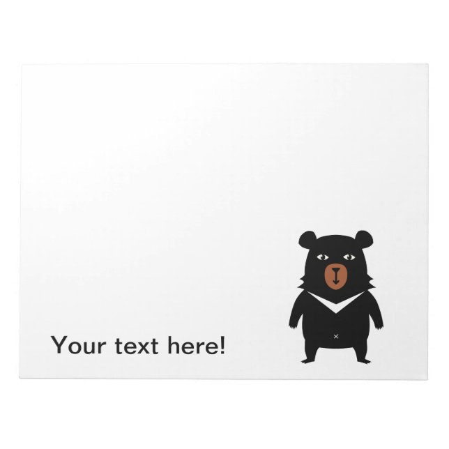 Bloc De Notas Personalizado de oso negro (Frente)