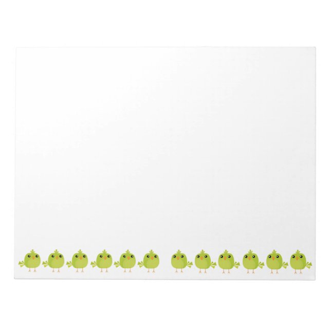 Bloc De Notas Personalizado de pájaro verde (Frente)