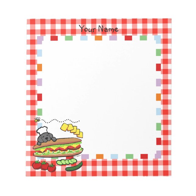 Bloc De Notas Personalizado de panadería Black Labrador personal (Frente)