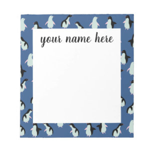 Bloc de notas personalizado de pingüino