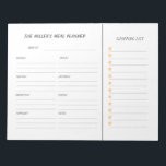 Bloc De Notas Personalizado de planificación de comidas y lista<br><div class="desc">Sencillo y moderno planificador de comidas personalizado,  con una lista de comestibles.</div>