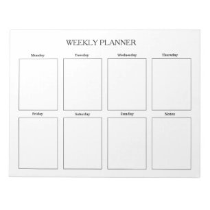 Bloc De Notas Personalizado de planificación semanal simple