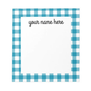 Bloc de notas personalizado de plástico azul Vichy