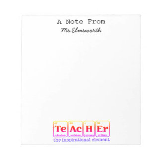 Bloc De Notas Personalizado de profesores de ciencias regalo de
