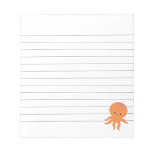 Bloc De Notas Personalizado de pulpo lindo en línea