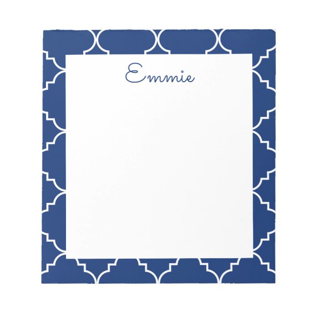 Bloc de notas personalizado de Quatrefoil de moda (Frente)