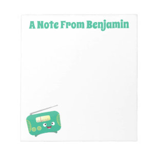 Bloc De Notas Personalizado de radio retro alegre y gracioso