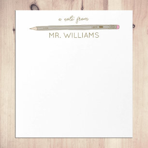 Bloc De Notas Personalizado de regalo de profesor lápiz gris ilu