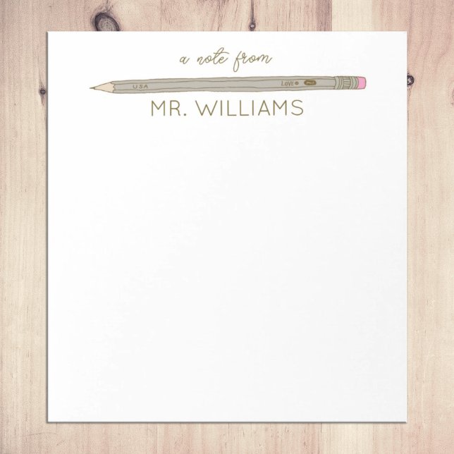 Bloc De Notas Personalizado de regalo de profesor lápiz gris ilu (Subido por el creador)
