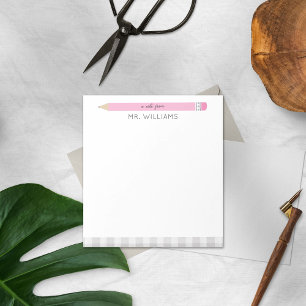 Bloc De Notas Personalizado de regalo de profesor Lápiz rosa ilu