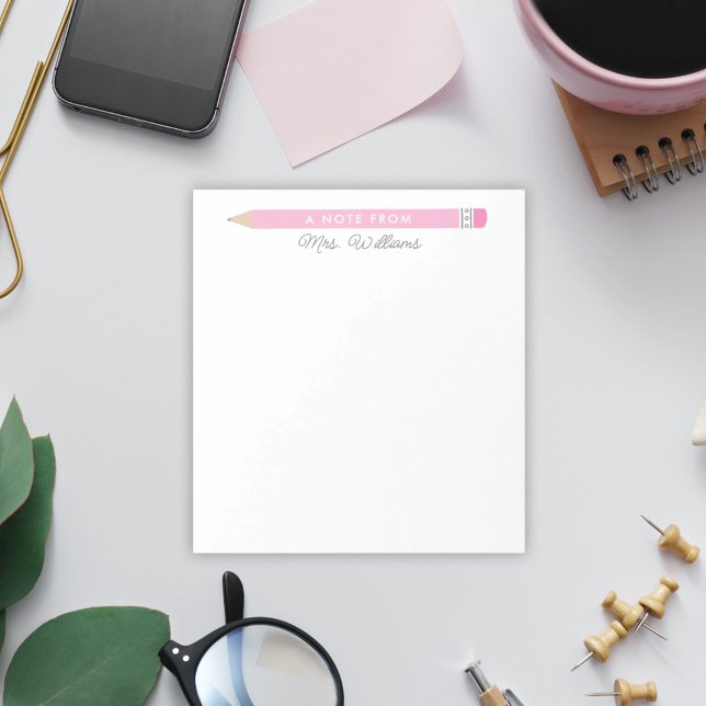Bloc De Notas Personalizado de regalo de profesor Lápiz rosa sim (Subido por el creador)