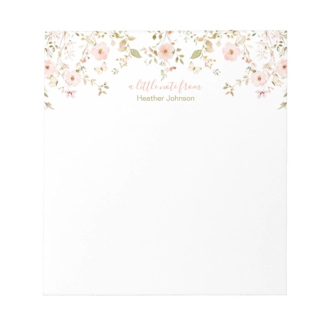 Bloc De Notas Personalizado de Rosa de países silvestres (Frente)