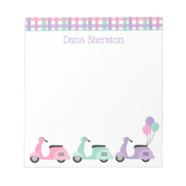 Bloc de notas personalizado de Scooters y Plaid