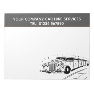 Bloc De Notas Personalizado de servicio de alquiler de coches en