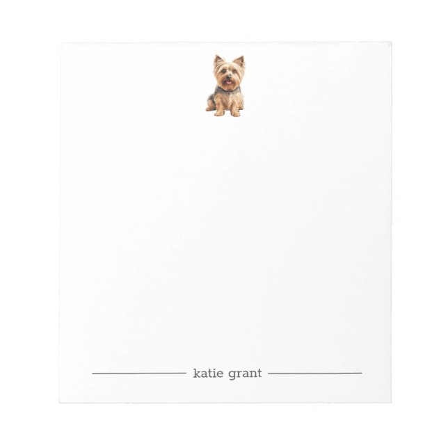 Bloc de notas personalizado de Silky Terrier (Frente)
