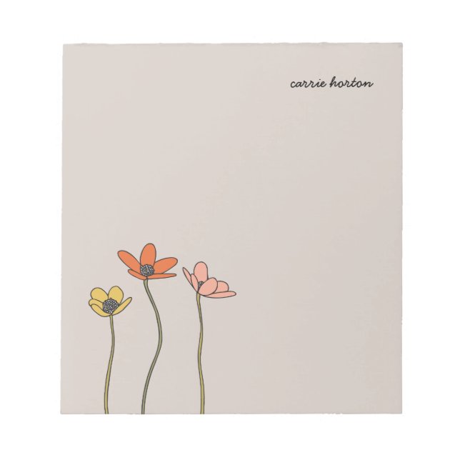 Bloc de notas personalizado de Wildflowers (Frente)