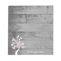 Bloc de notas personalizado del árbol rosa de los 