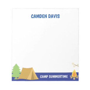 Bloc de notas personalizado del campamento de vera