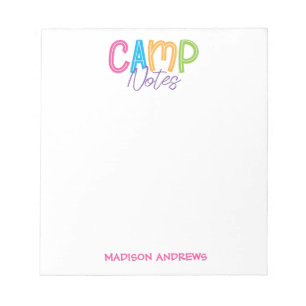 Bloc de notas personalizado del campamento de vera