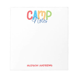 Bloc de notas personalizado del campamento de vera